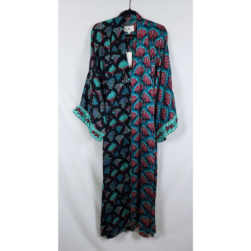 Printfresh Art Deco Resort Caftan Dress Womens OS+ Wrap Style Modal-Blend